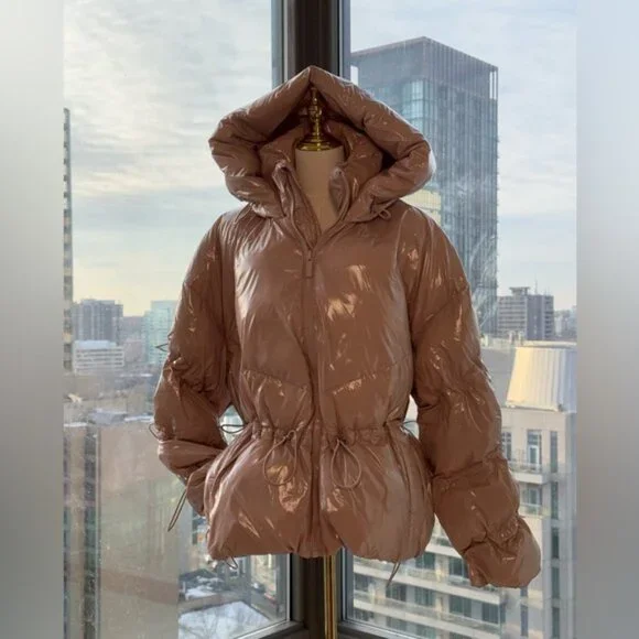 🆕 ALO YOGA 🧿 NWOT Stunner Puffer Jacket, Dusty Rose - Sz L / US 12 - 14 - Picture 3 of 15